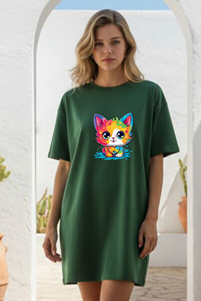 HOFFNUNG Women's Short Sleeve Crew Neck Dress Nightgown