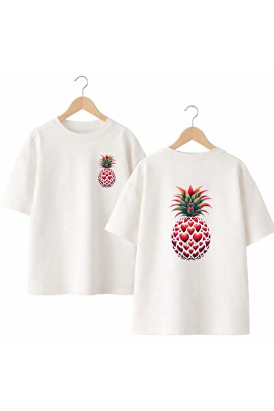 playwear Μπλουζάκι με στάμπα ανανά στην πλάτη και στο στήθος, 100% βαμβακερό,...