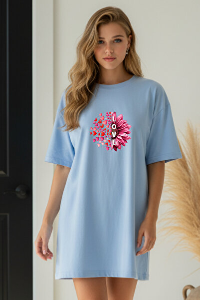 HOFFNUNG Γυναικείο νυχτικό με κοντό μανίκι και λαιμόκοψη ποδηλάτου