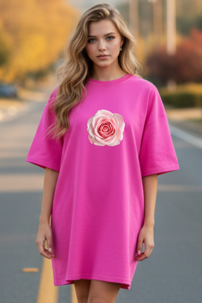 HOFFNUNG Γυναικείο νυχτικό με κοντό μανίκι και λαιμόκοψη ποδηλάτου