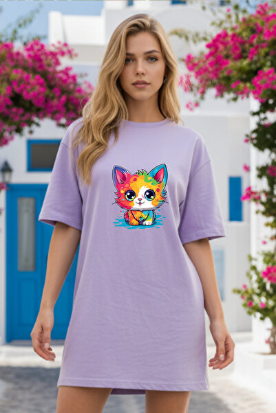 HOFFNUNG Γυναικείο νυχτικό με κοντό μανίκι και λαιμόκοψη ποδηλάτου