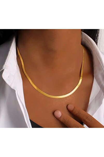 FM 💎   قلادة إيطالية ذهبية فاخرة من الفولاذ 316L بطول 60 سم 🔥