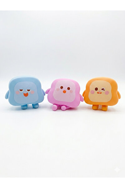 DYA TİCARET 3'lü Sevimli Ekmek Squishy Seti (sukuşi mojmoj)