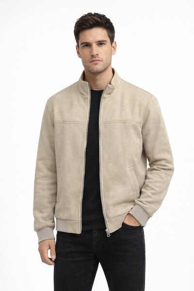 DYNAMO Ανδρικό αθλητικό παλτό από σουέτ με κανονική εφαρμογή και γιακά, εποχι...