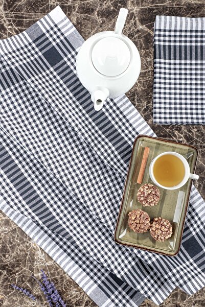 GÖN EV ve OTEL TEKSTİLİ 100% Cotton Gingham Patterned Kitchen Drying Cloth Se...