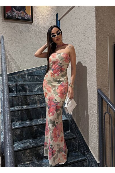 Julidress Φόρεμα με λουλουδάτο σχέδιο, με επένδυση από φουλάρι, μάξι μήκους, ...