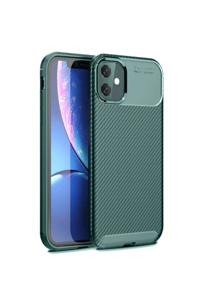 ArkhenX Apple iPhone 11 Case Auto Focus Carbon Cover - Dark Green