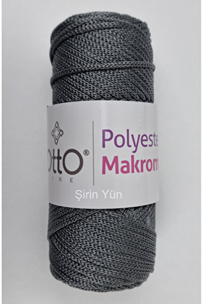 Otto %100 Polyester Örgü İpi - Çanta ve Makrome İpi - Koyu Gri