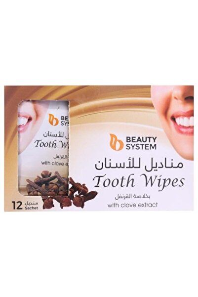 BEAUTY SYSTEM مناديل اسنان بخلاصة القرنفل 12 منديل