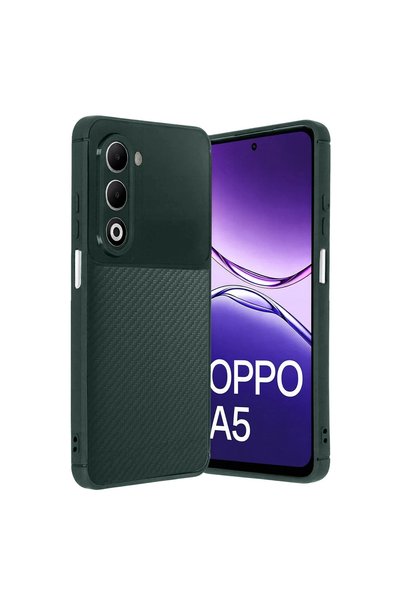 Generic Brand Oppo a5 4g auto focus carbon cover - dark green
