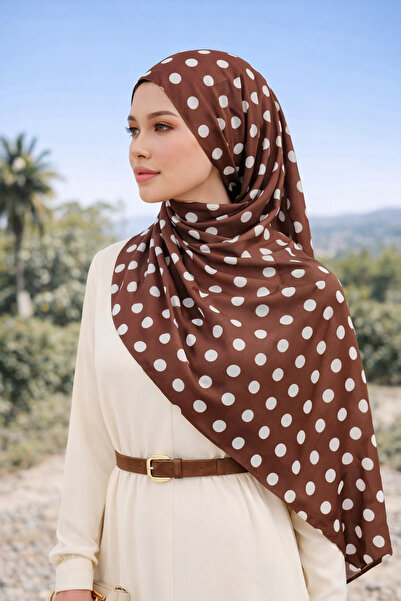 minelesarp Özerk Seri Polka Dot Patterned Cotton Soft Shawl – Lightweight, No...