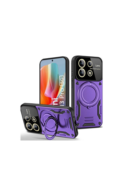 ArkhenX Xiaomi Redmi Note 13 Pro 5g Case Joy Lens Stand Cover - Purple