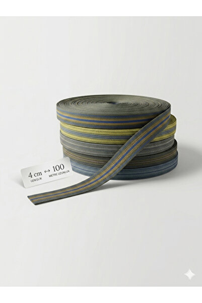 SERRADARDOKUMA Στενή Υφαντή Κορδέλα Μικτών Χρωμάτων 4 εκ. * 100 Μέτρα Στύλος ...