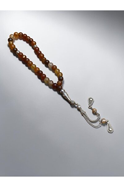 Altınoluk Haremia Agate Natural Stone 33-Piece Prayer Beads – Naturalness, El...