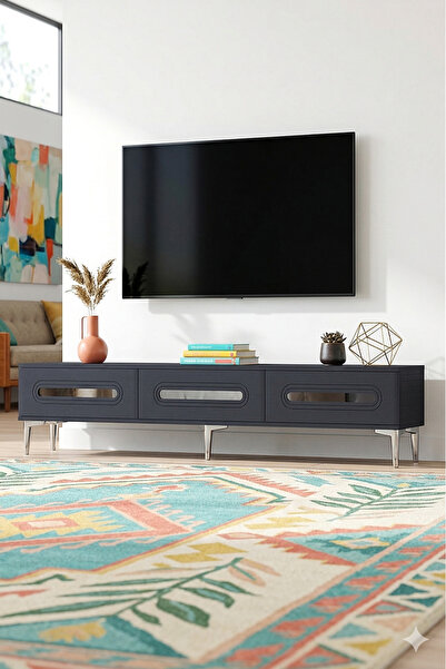 YUMEDİ DESİGN TSA1806AS - ETHEMA TV STAND , TV SEHPASI 180CM ANTRASİT-SİLVER