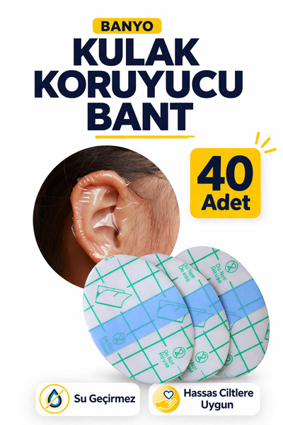 Yenilig Banyo Kulak Koruyucu Bant 40 Adet Su Geçirmez Kulak Bandı Duş İçin Şe...