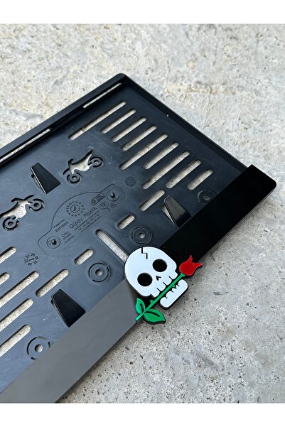 taş pleksi ROMANTİK KURUKAFA | MOTOR PLAKALIK 3D PARLAK PLEKSİ TÜM MOTOSİKLET...