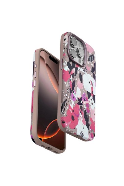Generic Brand Onegif Apple iPhone 15 Pro Max Flower Series Magsafe Cover - Pink