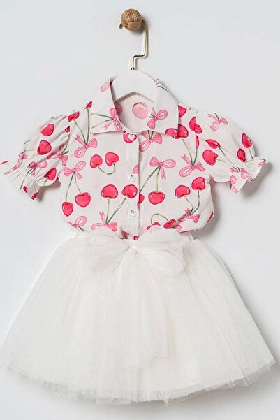 miabambim Cherry Dream Skirt Shirt Set 🍒   White