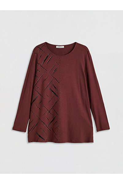 LC Waikiki Peak New Season Crew Neck Rhinestone Blouse