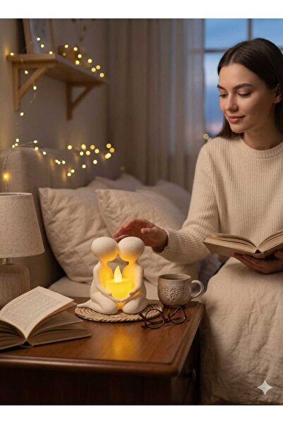 Dropcek eticaret Dekoratif Led Mumluk Beni Sev Romantik Çift Figür LED Mumluk...