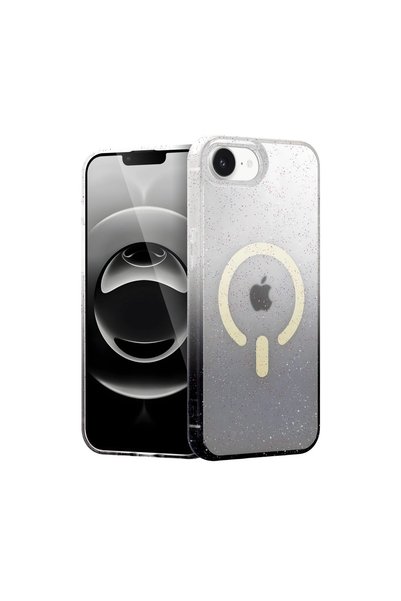 Generic Brand Apple iPhone 16E Pummel Shiny Magsafe Cover - Black