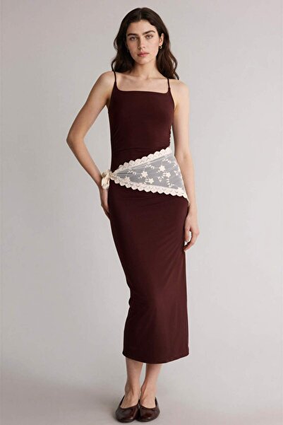 DeFacto Φόρεμα μάξι με τιράντες που αγκαλιάζει το σώμα H6454AX26SM