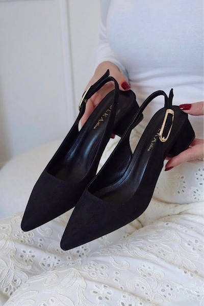 POLKA STORE Γόβες με ψηλό τακούνι - Μαύρο - Χαμηλό τακούνι (1-4 cm)