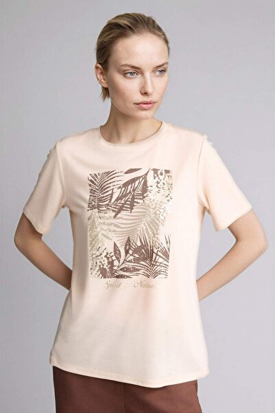 DeFacto T-Shirt - Μπεζ - Κανονική εφαρμογή