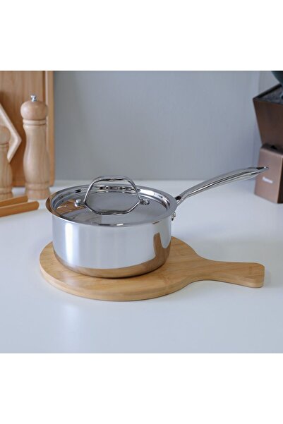chef's delight Triply Celina Stainless Steel Saucepan With Lid 18X8.7Cm Shinn...