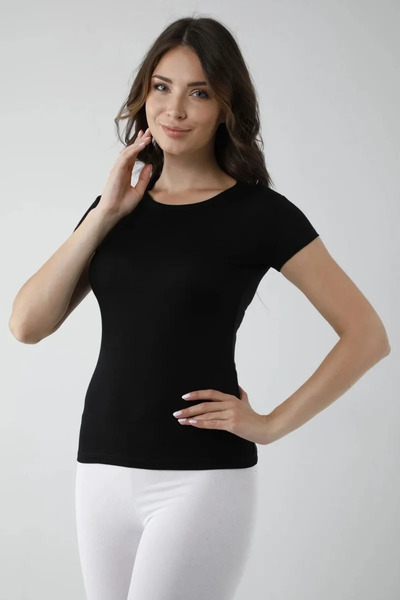 Generic Brand Vivaldi Women's Black Half Sleeve Open Collar Badi 351