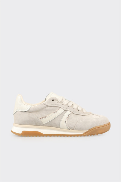 Elle Shoes Bej Deri Kadın Spor Ayakkabı