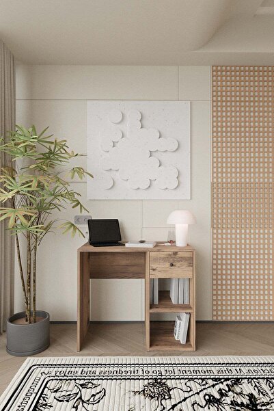 GaniHome Linea Çalışma Masası Bilgisayar Masası Home Office ve Ders Çalışma M...