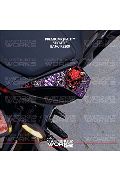 ARONA BAJAJ RS200 Sticker Kuyruk Kaplama Sağ Ve Sol Death Desenli Etiket Stic...