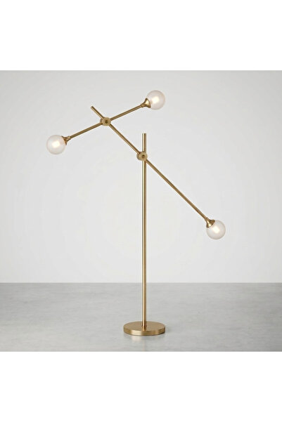 Majestic Home Nordic Modern Adjustable 3-Light Floor Lamp – Minimalist Gold S...