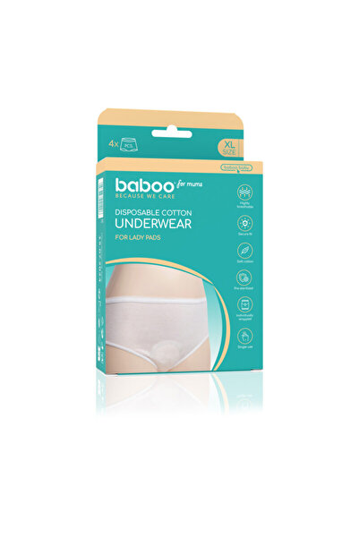 Baboo Σετ βαμβακερών εσώρουχων μιας χρήσης - 4 τεμάχια, μέγεθος XL