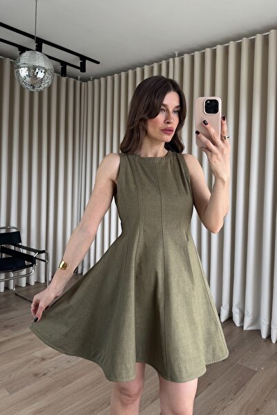 Sue Store Φόρεμα - Χακί - Χαλαρή εφαρμογή