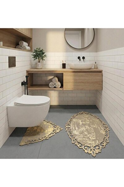 MORMOBİ 2'li Banyo Pas Pası Halısı Kaymaz Taban