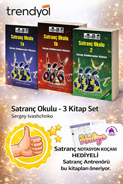 Analiz Yayınları Satranç Okulu 1a-1b-2 Set (3 Kitap) | Satranç Kombinasyonlar...
