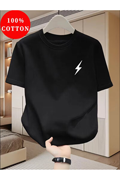 SBŞ22 100% Cotton Men's T-Shirt, Summer Short Sleeve Thin Top