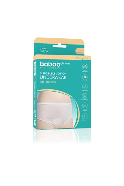 Baboo Σετ βαμβακερών εσώρουχων μιας χρήσης - 4 τεμάχια, μέγεθος L