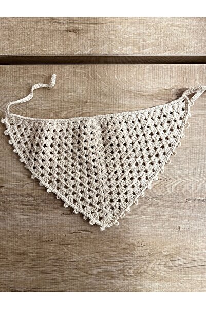 ddoo El örgüsü bandana. Krem rengi bandana