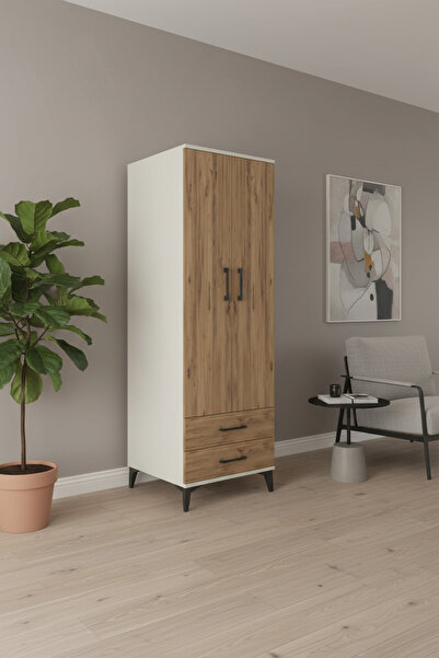 mobihobi Aura Aytaşı-Çam Tek Raflı 2 Çekmeceli Dolap: 60x59x182 - Kitaplık - ...