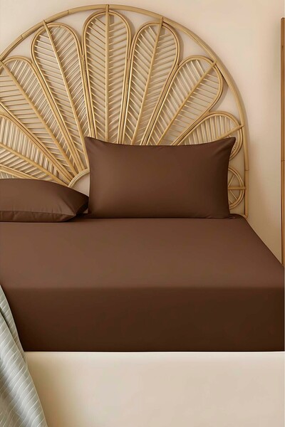 Rivaİstanbul Σετ διπλά σεντόνια - Καφέ - Επίπεδη