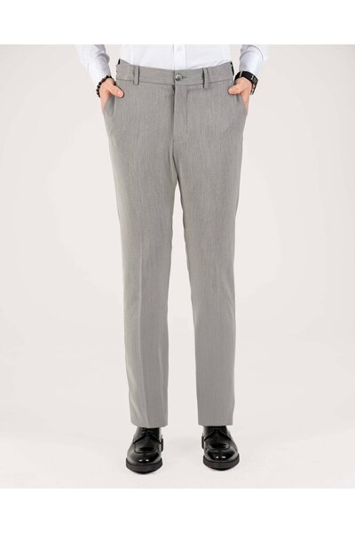 TerziAdemAltun Pantaloni bărbătești slim fit în stil italian, cu detaliu în t...