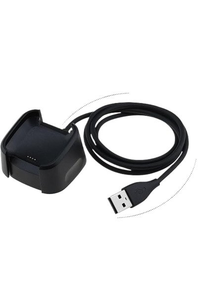 Choice شاحن بديل أسود متوافق مع ساعة Versa 1 Lite (غير متوفر لـ Versa 2) USB ...