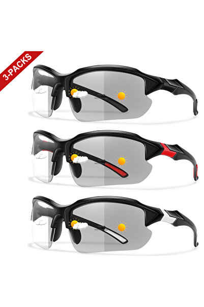 Choice3 KF15-18-19 3 Pairs Photochromic Sunglasses For Men And Women Outdoor ...