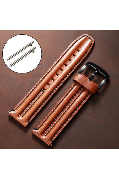 Choice17 22mm Oily Brown 20/22/24mm Cowhide Leather Watchband Straps for for ...