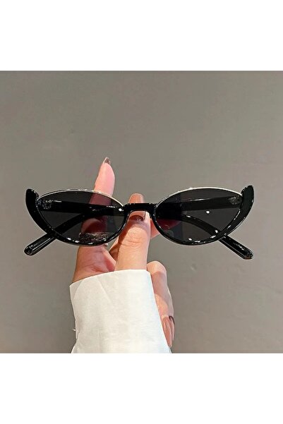 Choice نظارات شمسية نسائية نصف إطارية سوداء بتصميم عين القطة، نظارات عصرية مل...