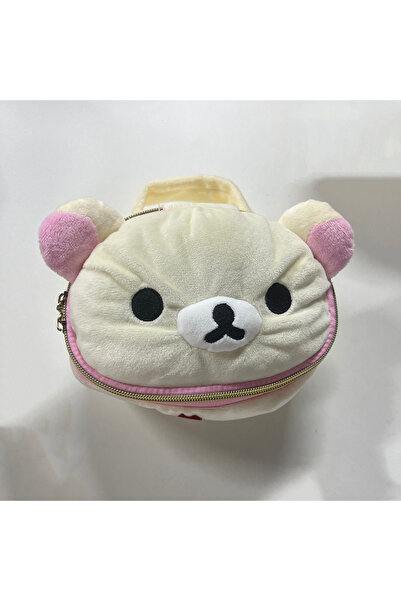 Choice A New Cute Bear Girl Plush Elliptical Stereoscopic Makeup Bag Portable...